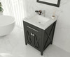 Wimbledon - 24 - Espresso Cabinet + White Carrara Marble Countertop