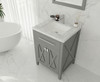 Wimbledon - 24 - Grey Cabinet + White Carrara Marble Countertop