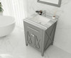 Wimbledon - 24 - Grey Cabinet + White Stripes Marble Countertop