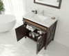 Wimbledon - 36 - Brown Cabinet + Black Wood Marble Countertop