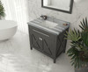 Wimbledon - 36 - Espresso Cabinet + White Stripes Marble Countertop
