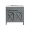 Wimbledon - 36 - Grey Cabinet + Matte White Viva Stone Solid Surface Countertop