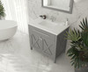 Wimbledon - 36 - Grey Cabinet + Matte White Viva Stone Solid Surface Countertop