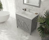 Wimbledon - 36 - Grey Cabinet + White Carrara Marble Countertop