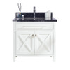 Wimbledon - 36 - White Cabinet + Black Wood Marble Countertop