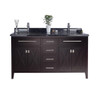 Wimbledon - 60 - Brown Cabinet + Black Wood Marble Countertop