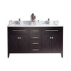 Wimbledon - 60 - Brown Cabinet + White Carrara Marble Countertop