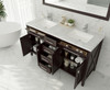 Wimbledon - 60 - Brown Cabinet + White Carrara Marble Countertop