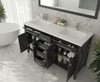 Wimbledon - 60 - Espresso Cabinet + Matte White Viva Stone Solid Surface Countertop