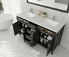 Wimbledon - 60 - Espresso Cabinet + White Carrara Marble Countertop