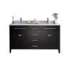 Wimbledon - 60 - Espresso Cabinet + White Stripes Marble Countertop