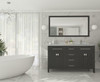 Wimbledon - 60 - Espresso Cabinet + White Stripes Marble Countertop