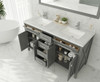 Wimbledon - 60 - Grey Cabinet + White Stripes Marble Countertop