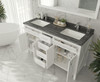 Wimbledon - 60 - White Cabinet + Black Wood Marble Countertop