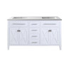 Wimbledon - 60 - White Cabinet + Matte White Viva Stone Solid Surface Countertop