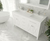 Wimbledon - 60 - White Cabinet + Matte White Viva Stone Solid Surface Countertop