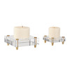 Uttermost Claire Crystal Block Candleholders, S/2