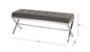 Uttermost Bijou Gray Fabric Bench