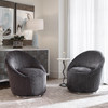 Uttermost Crue Gray Fabric Swivel Chair