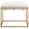 Uttermost Paradox Small Gold & White Shearling Bench