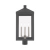Livex Lighting 3 Lt Scandinavian Gray Outdoor Post Top Lantern - 20586-76