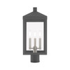Livex Lighting 3 Lt Scandinavian Gray Outdoor Post Top Lantern - 20592-76