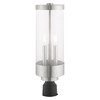 Livex Lighting 3 Lt Brushed Nickel Outdoor Post Top Lantern - 20728-91