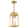 Livex Lighting 1 Lt Satin Brass Outdoor Pendant Lantern - 20854-12