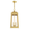 Livex Lighting 3 Lt Satin Brass Outdoor Pendant Lantern - 20857-12