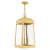 Livex Lighting 3 Lt Satin Brass Outdoor Pendant Lantern - 20860-12