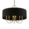 Livex Lighting 5 Light Antique Brass Pendant Chandelier - 40115-01