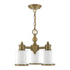 Livex Lighting 3 Lt Antique Brass Convertible Mini Chandelier/ceiling Mount - 40203-01