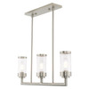 Livex Lighting 3 Lt Brushed Nickel Linear Chandelier - 40473-91