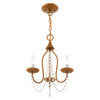 Livex Lighting 3 Lt Antique Gold Leaf Mini Chandelier - 40793-48