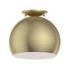 Livex Lighting 1 Light Antique Brass Flush Mount - 40800-01