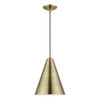 Livex Lighting 1 Light Antique Brass Pendant - 40852-01