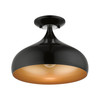 Livex Lighting 1 Light Shiny Black Semi-flush Mount - 41050-68