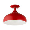 Livex Lighting 1 Light Shiny Red Semi-flush Mount - 41050-72