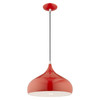 Livex Lighting 1 Lt Shiny Red Mini Pendant - 41173-72