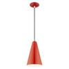 Livex Lighting 1 Lt Shiny Red Mini Pendant - 41175-72