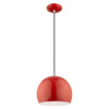 Livex Lighting 1 Lt Shiny Red Mini Pendant - 41181-72