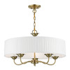 Livex Lighting 5 Light Antique Brass Pendant Chandelier - 41775-01