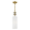 Livex Lighting 1 Antique Brass Mini Pendant - 42981-01