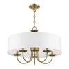 Livex Lighting 5 Light Antique Brass Pendant Chandelier - 42985-01