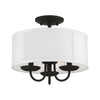 Livex Lighting 3 Light Black Semi-flush Mount - 42987-04