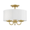 Livex Lighting 3 Light Soft Gold Semi-flush Mount - 42987-33