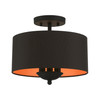 Livex Lighting 3 Light Black Semi-flush Mount - 45611-04