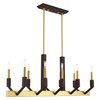 Livex Lighting 10 Lt Satin Brass & Bronze Linear Chandelier - 51168-12