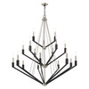 Livex Lighting 18 Lt Brushed Nickel & Black Foyer Chandelier - 51169-91