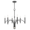 Livex Lighting 6 Lt Scandinavian Gray Chandelier - 51336-76